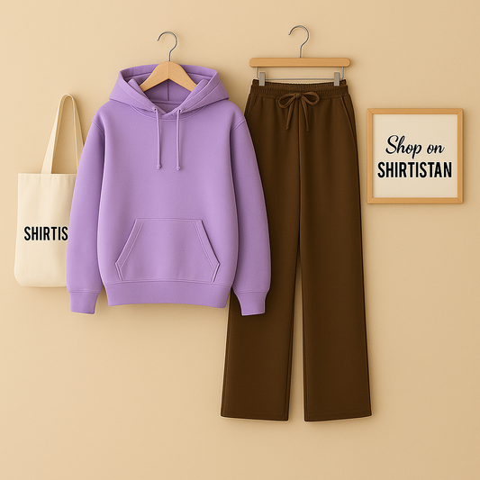 LILAC HOODIE WITH BROWN FLAPPER