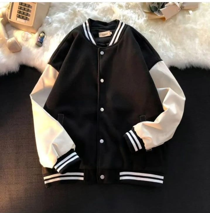 BLACK BASEBALL JACKET