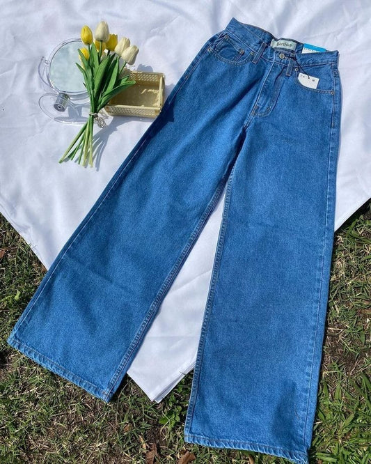 MID BLUE WIDE LEG JEANS