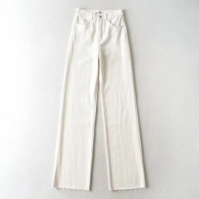 WHITE WIDE LEG JEANS