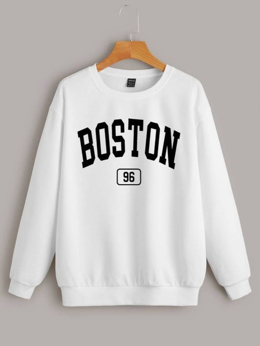 WHITE BOSTON SWEATSHIRT