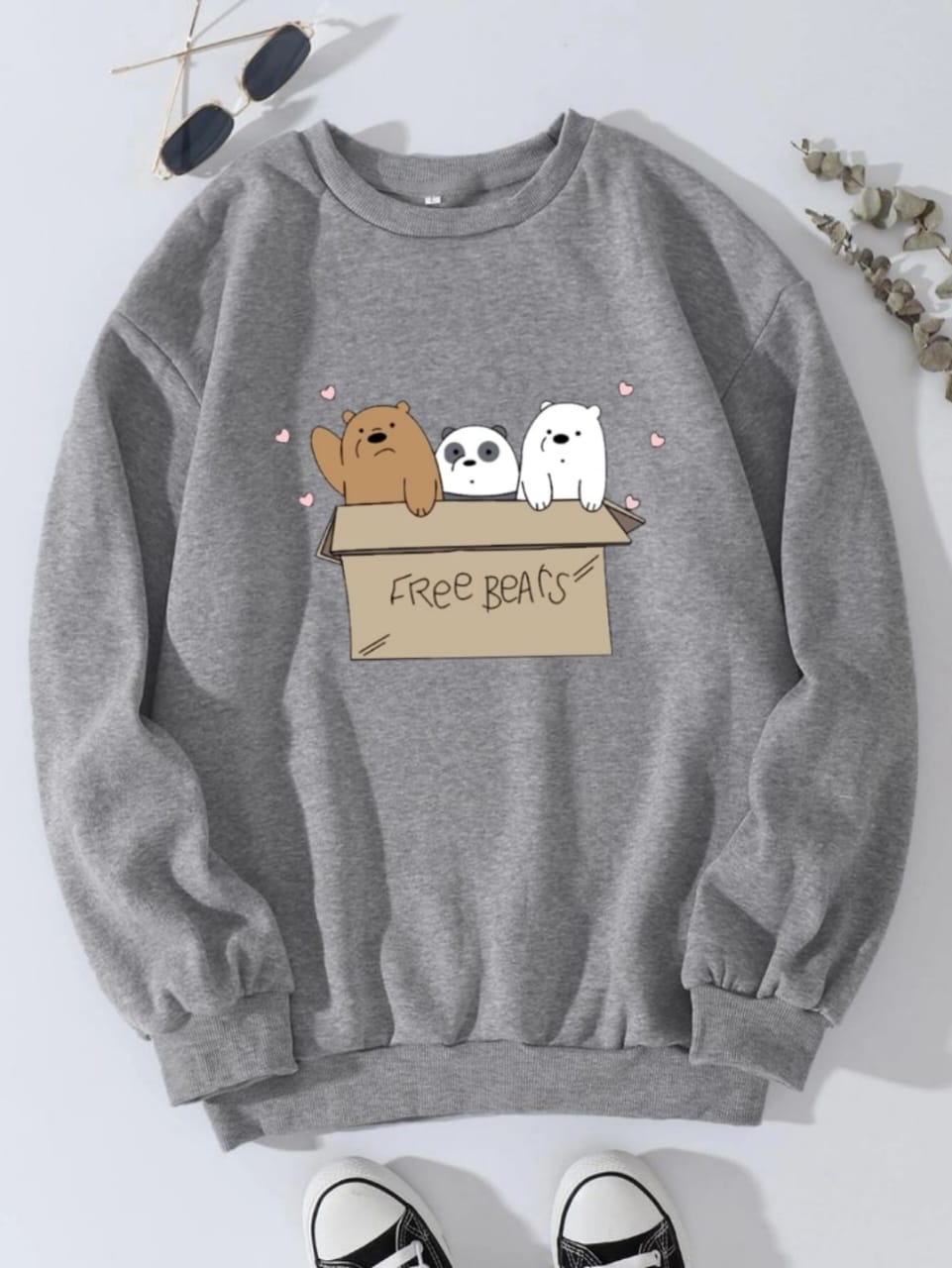 GREY FREE BEAR SWEAT SHIRT