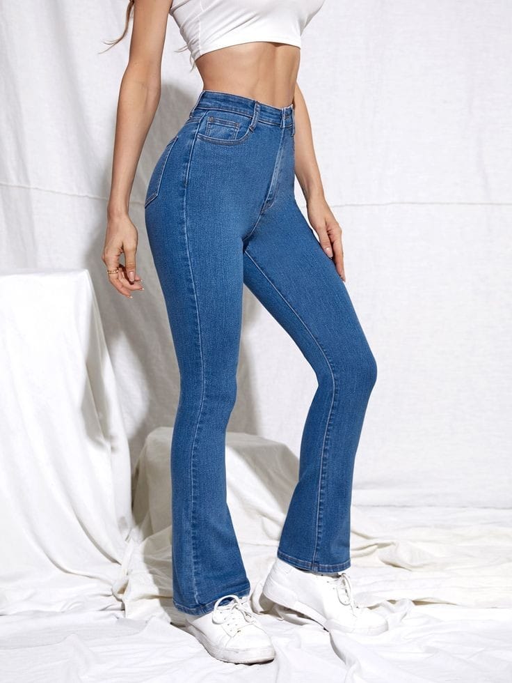 DARK BLUE BELL BOTTOM JEANS