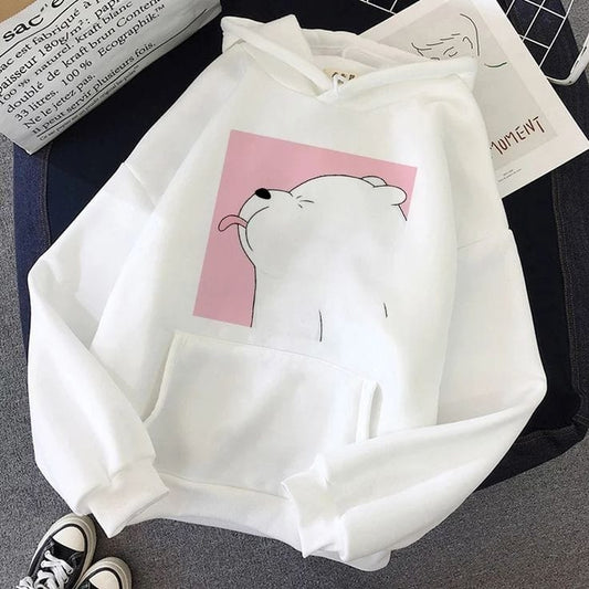 WHITE PANDA TONGUE HOODIE