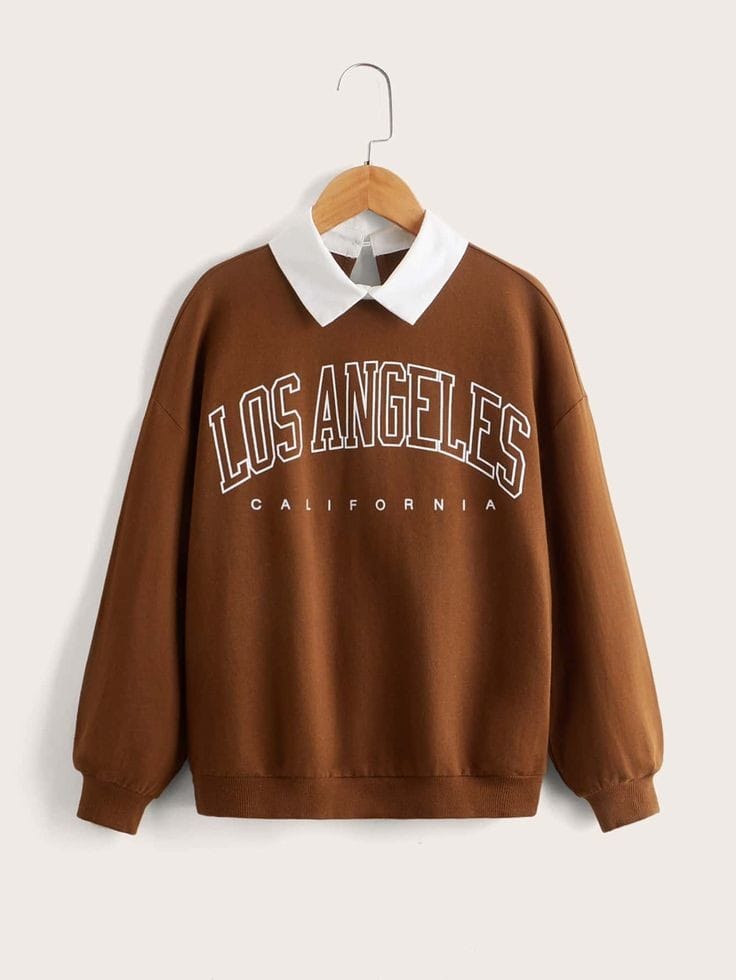 BROWN COLLAR SWEATSHIRT LOSANGLES