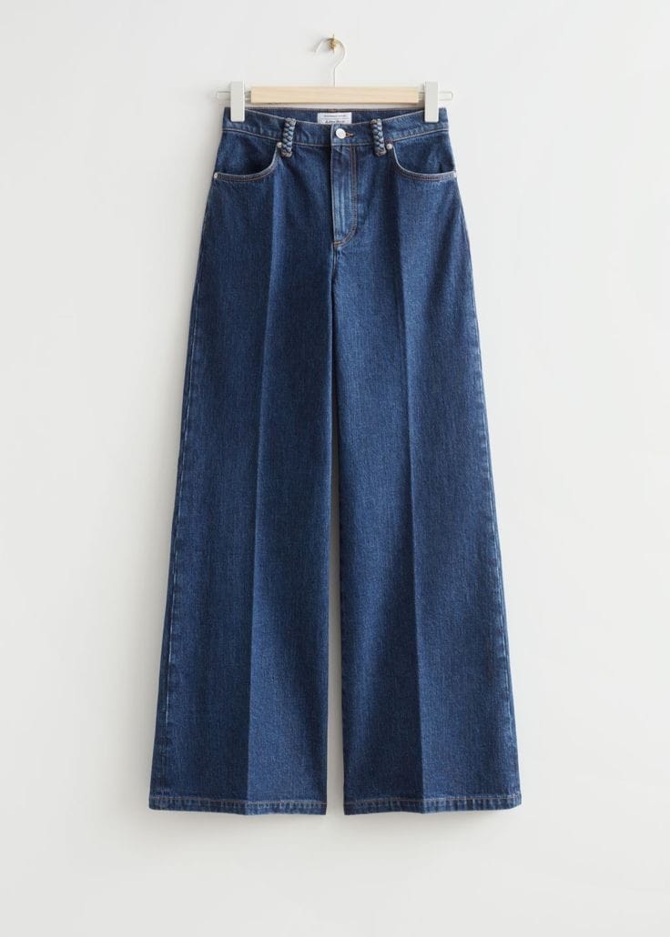 MID BLUE WIDE LEG JEANS