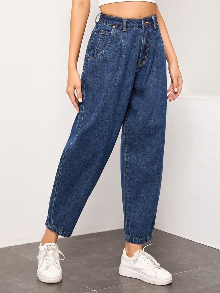 MID BLUE MOM JEANS