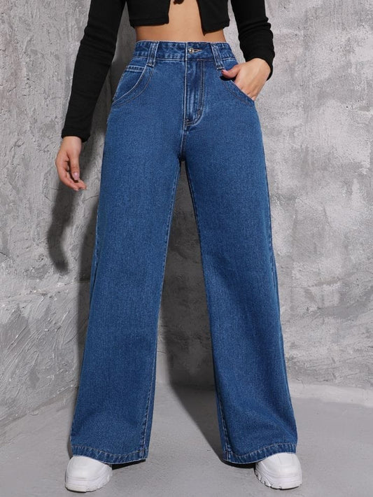 MID BLUE STRAIGHT JEANS