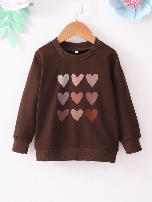 HEART BROWN SWEATSHIRTS