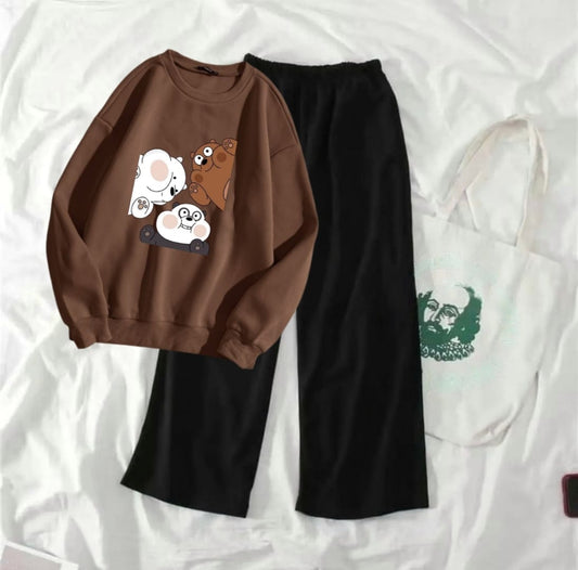 BOX BEAR BROWN SWEATSHIRT WITH FLAPPER TROUSER