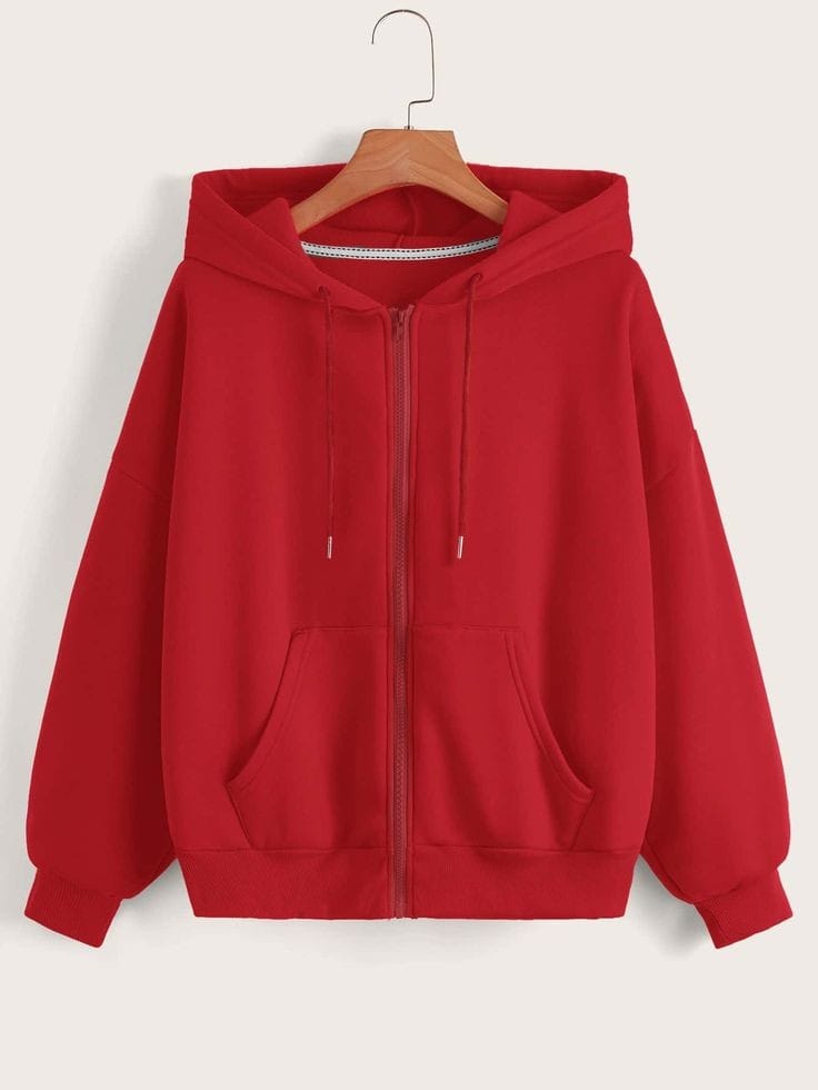 RED ZIPPER HOODIE