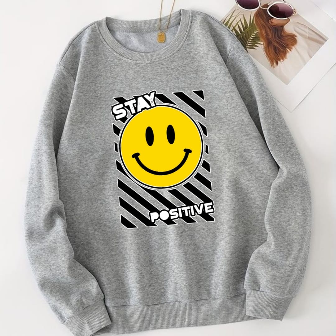 STAY POSITIVE GREY SWEATSHIRT