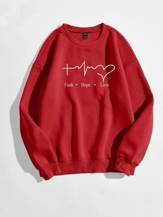 FAITH LOVE HOPE RED SWEATSHIRT