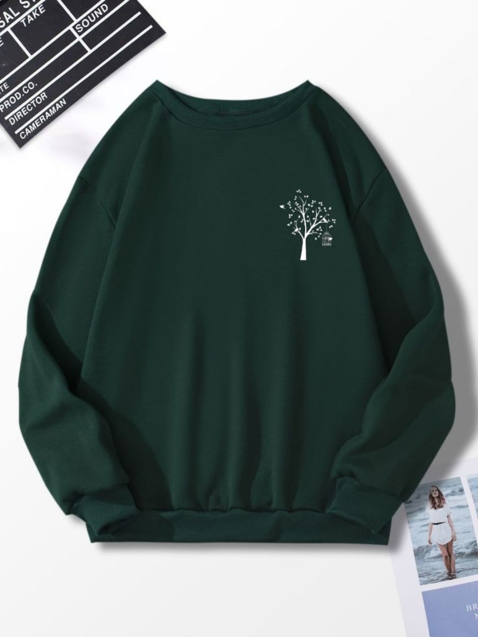 NEW TREE POCKET BOTTLE GREEN SWEATSHIRT