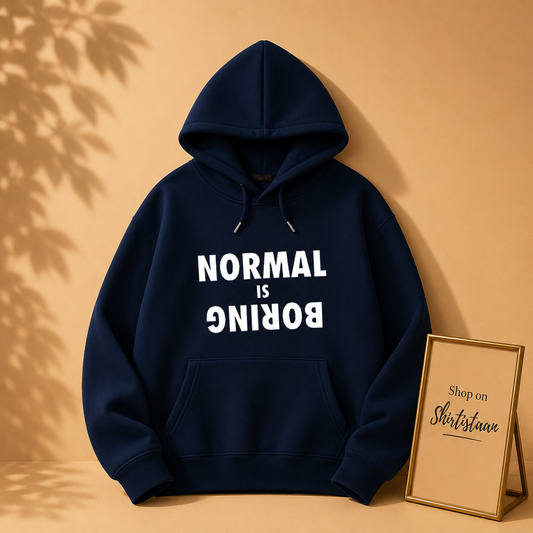 NAVY BLUE HOOD NORMAL IS BORING