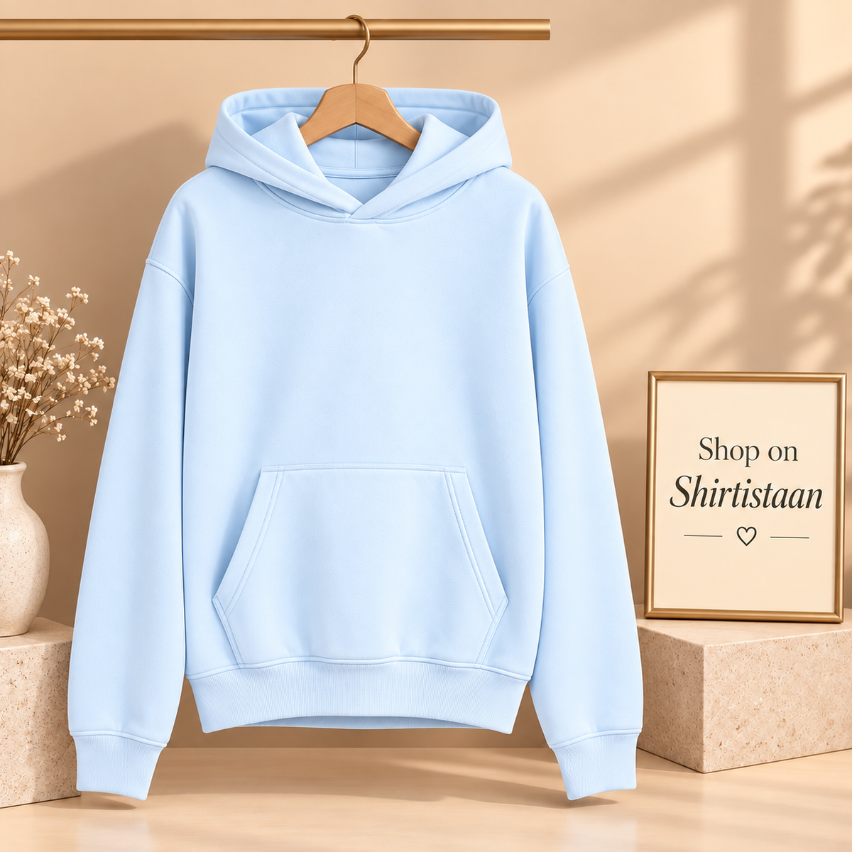 Basic Cold Ice Blue Hoodie