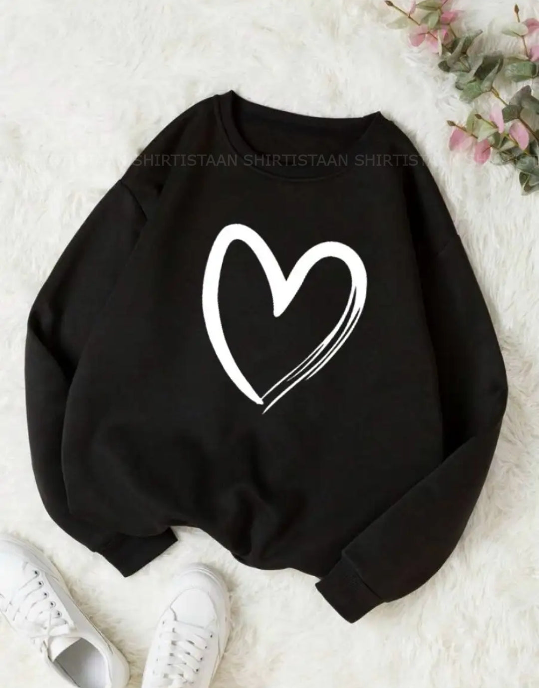 BLACK SWEATSHIRT SHREDDED HEART