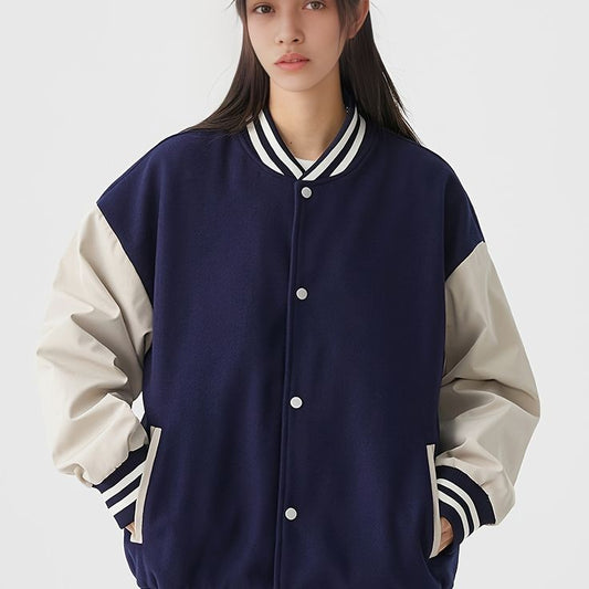 NAVY BLUE BASEBALL JACKET