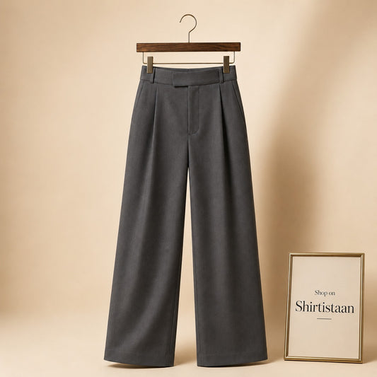 Grey Formal Pant Wide Leg