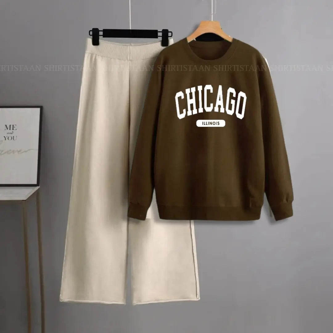 BROWN SWEATSHIRT CHICAGO WITH BEIGE FLAPPER