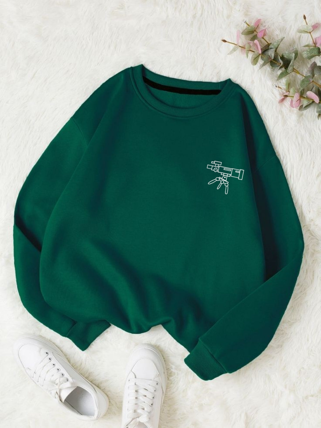 BOTTLES GREEN SWEATSHIRT SCOPE ON POCKET