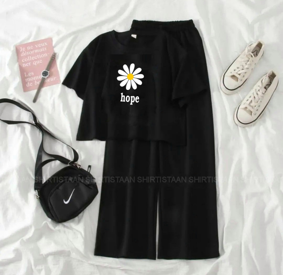 BLACK TEE HOPE SUNFLOWER WITH BLACK FLAPPER