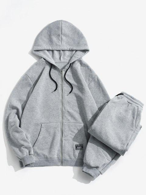 PLAIN GREY ZIPPER HOOD WITH GREY SWEATPANT