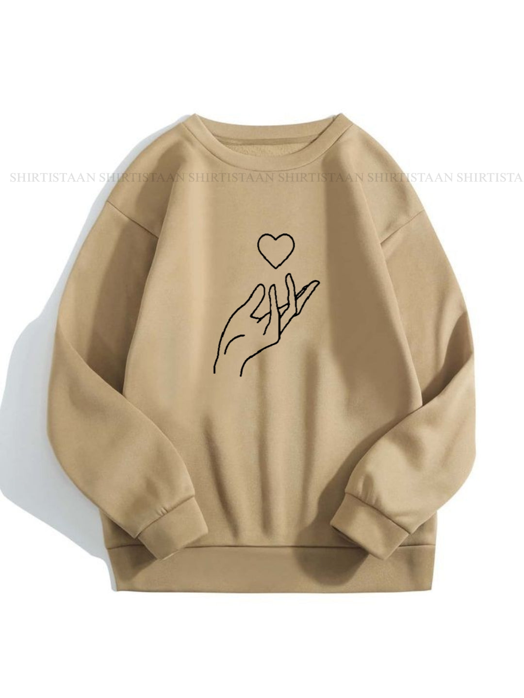 CREAM SWEATSHIRT HEART IN HAND