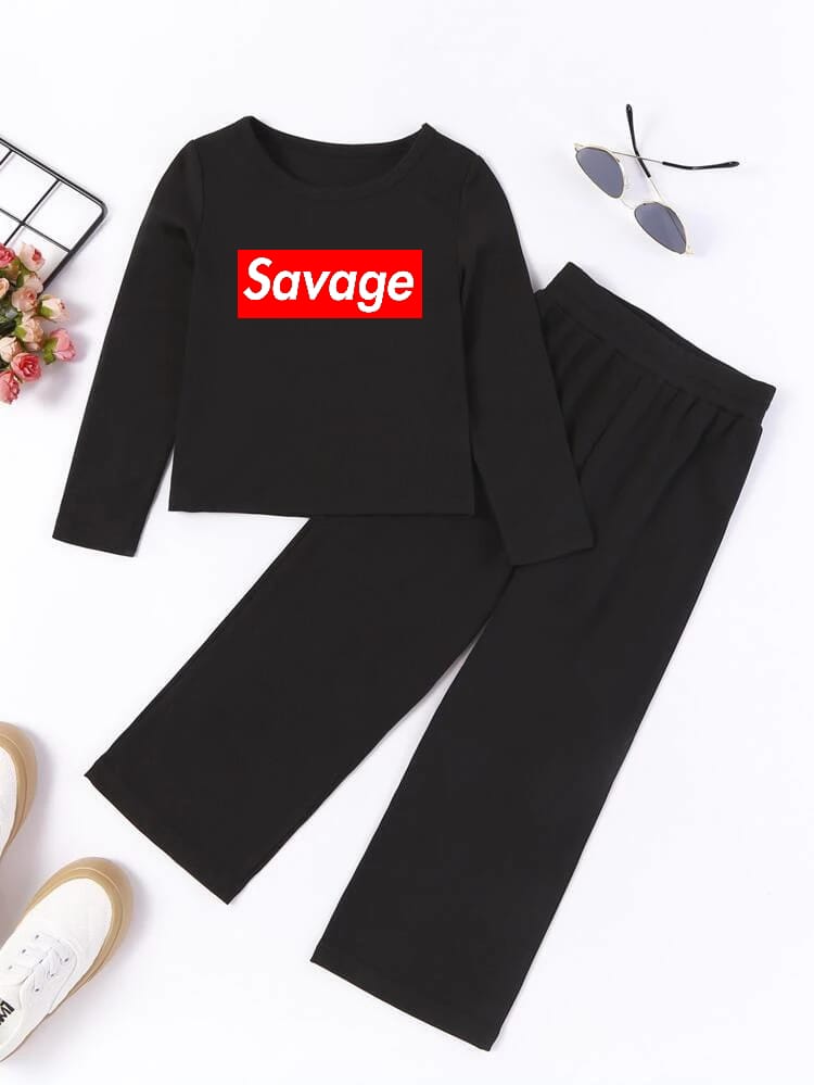 BLACK FULL SLEEVE SHIRT SAVAGE WITH BLACK FLAPPER