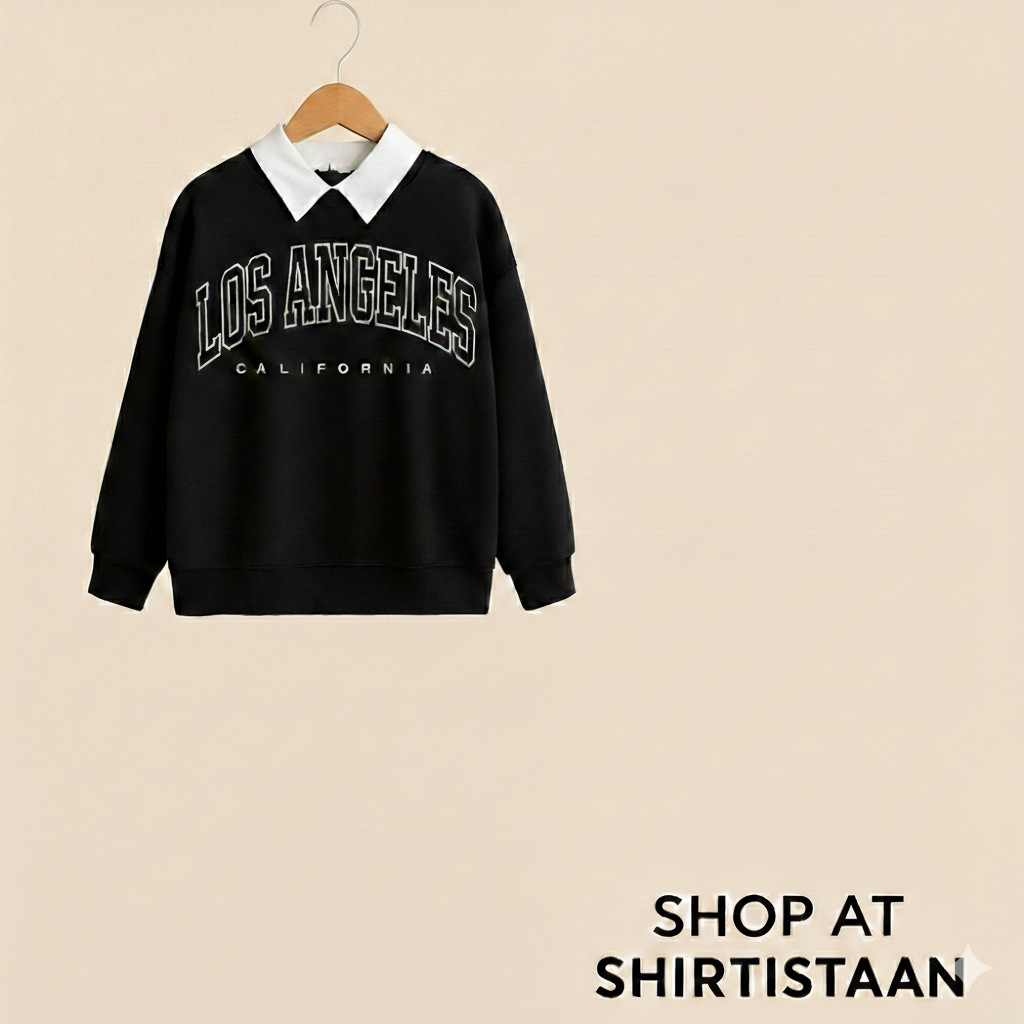 BLACK COLLAR SWEATSHIRT LOS ANGELES