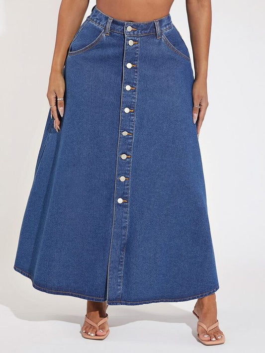 Mid Blue Denim Skirt