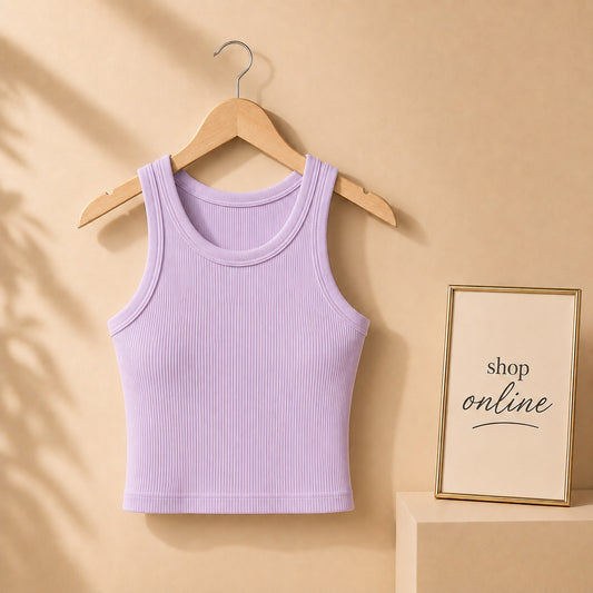 LILAC RIB KNIT TANKTOP