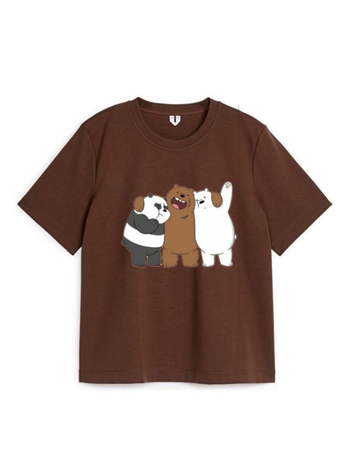 Three bears on Brown Tshirt