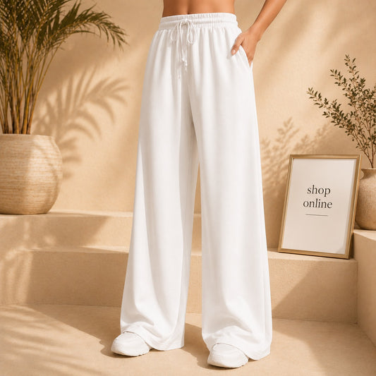 Basic White Wide Leg Trouser