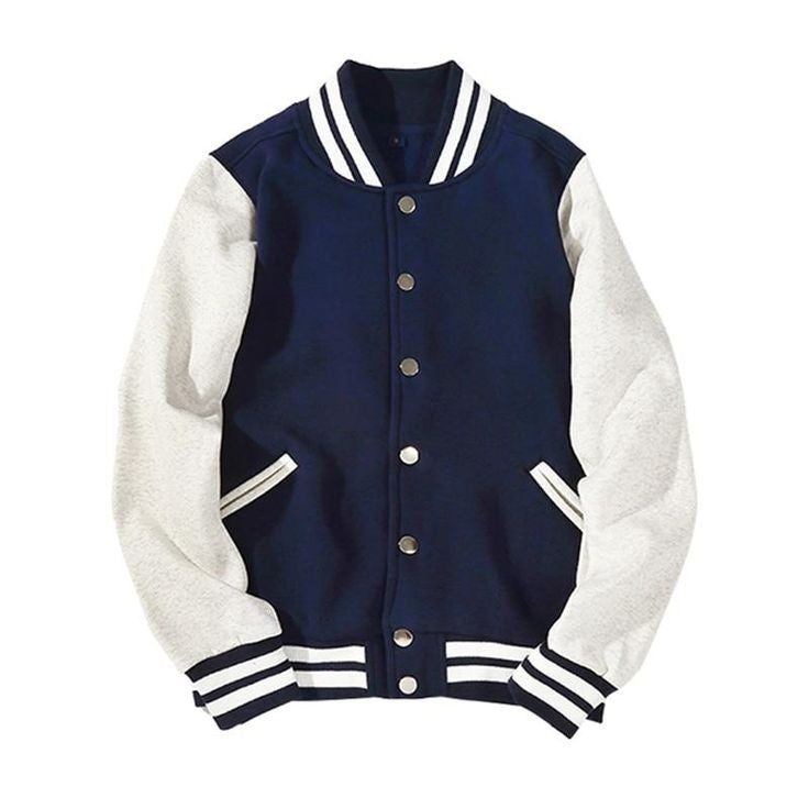 NAVY BLUE BASEBALL JACKET