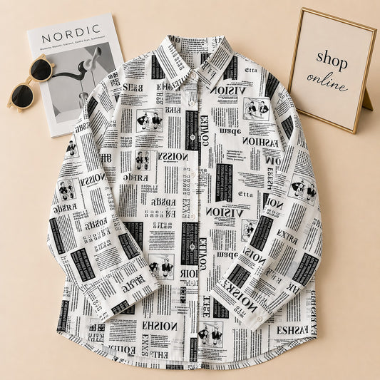 Newspaper Button Down Shirt