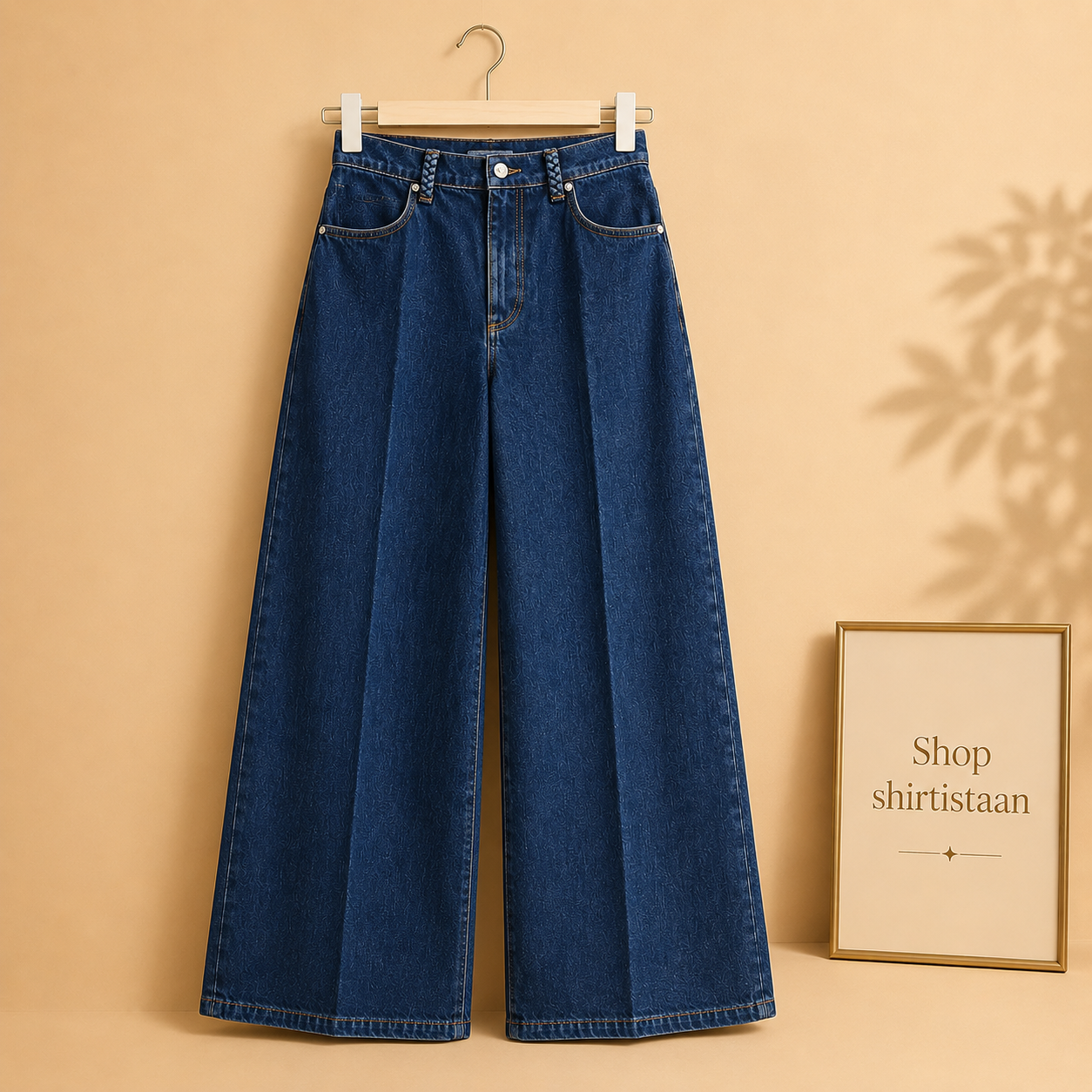 MID BLUE WIDE LEG JEANS