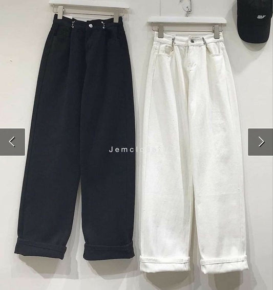 PACK OF 2 WIDE LEG JEANS (BLACK AND WHITE)