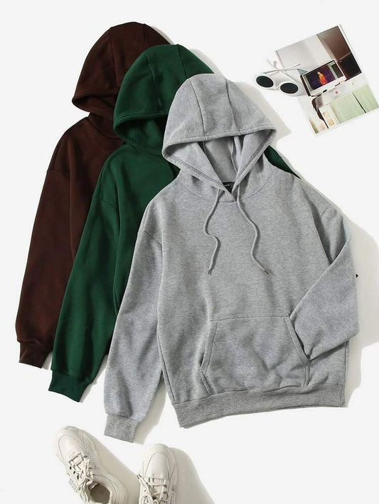 PACK OF 3 HOODS (GREY, BOTTLE GREEN AND BROWN)