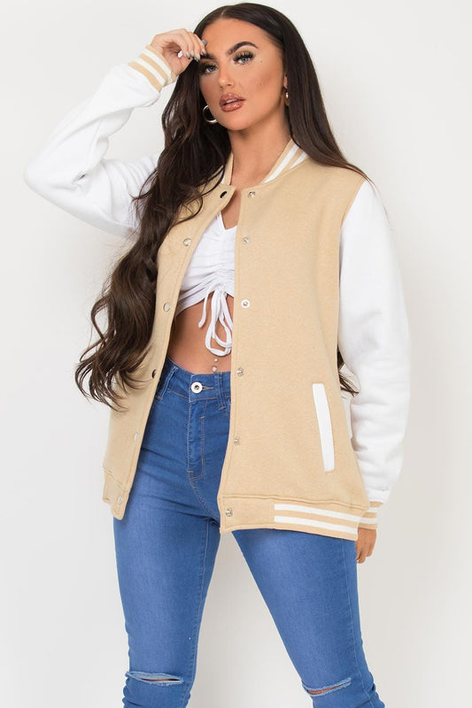 BEIGE BASEBALL JACKET