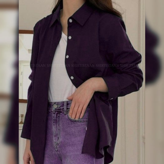 DARK PURPLE BUTTON DOWN SHIRT