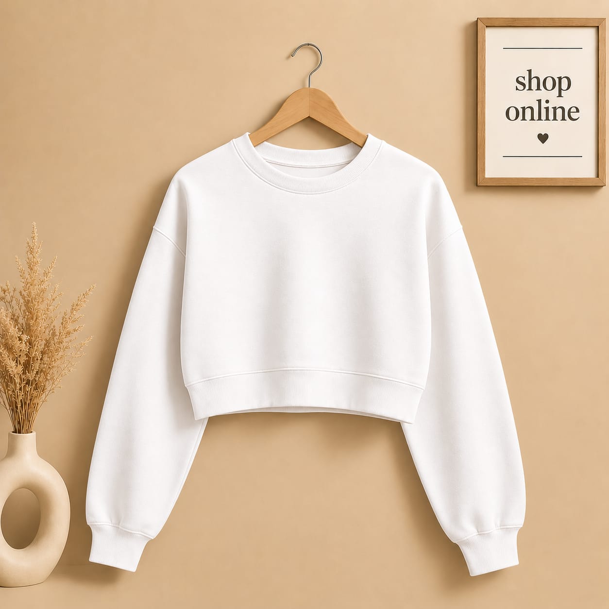 Basic White  Crop Sweatshirt