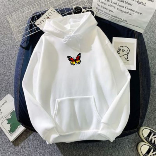 WHITE HOOD RED/YELLOW BUTTERFLY