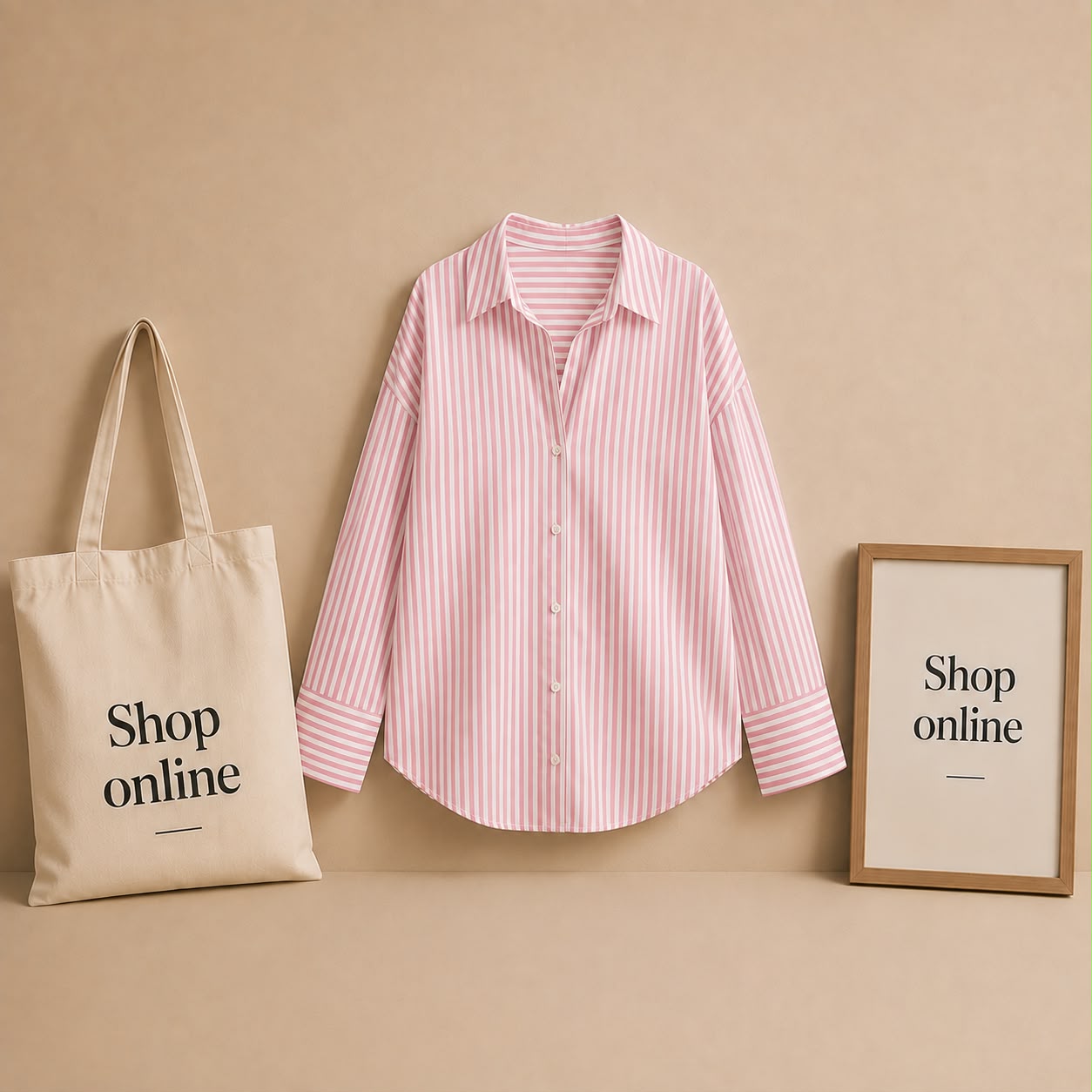 Pink & White Striped Button Down Shirt