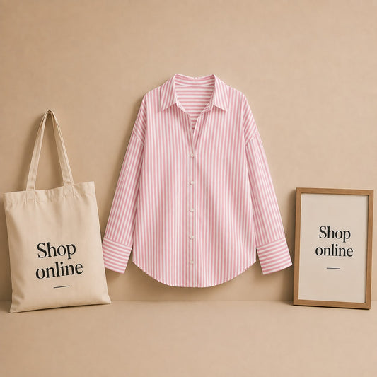 Pink & White Striped Button Down Shirt