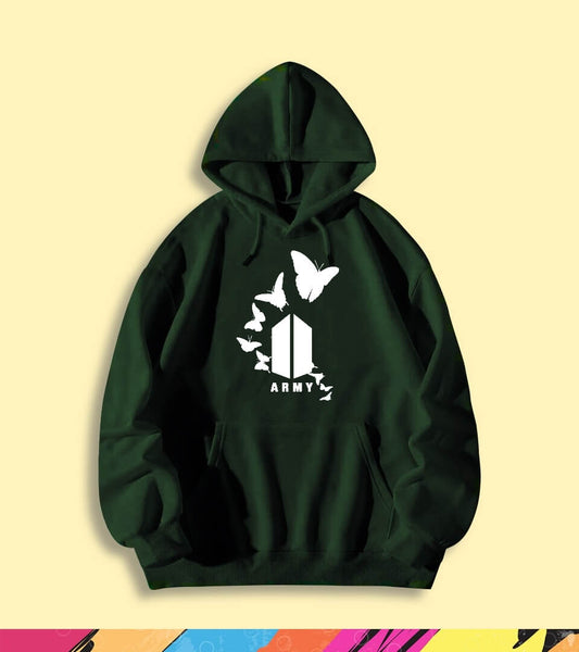 BOTTLE GREEN HOOD BTS BUTTERFLY