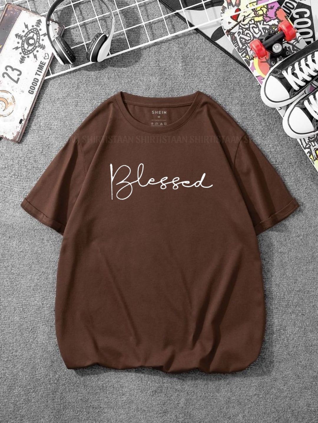 DARK BROWN TEE BLESSED