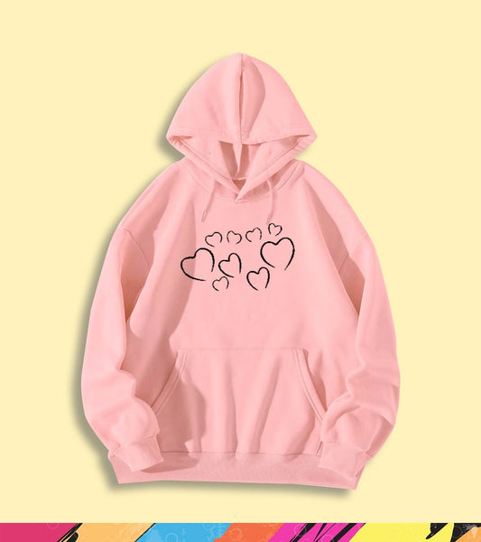 PINK HOOD PLUSS HEART