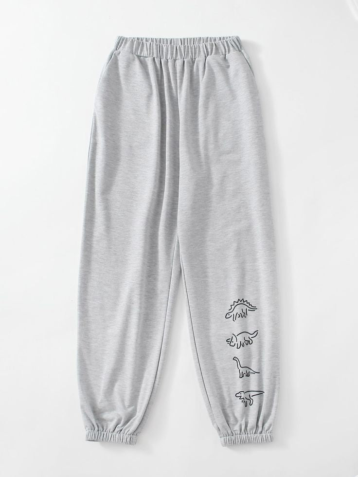 GREY SWEATPANTS ANIMAL LINE AT BOTTOM