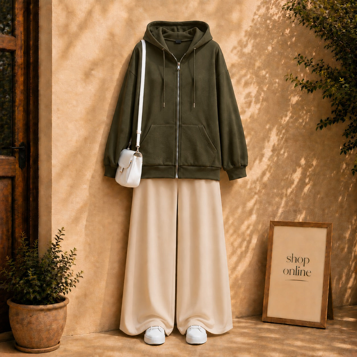 Oliver Green Zipper with Beige Flapper